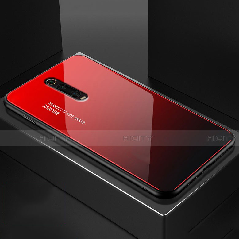 Silikon Schutzhülle Rahmen Tasche Hülle Spiegel für Xiaomi Mi 9T Pro Rot