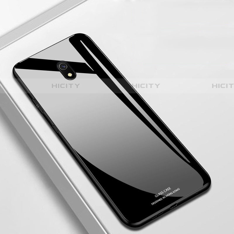 Silikon Schutzhülle Rahmen Tasche Hülle Spiegel für Xiaomi Redmi 8A Schwarz