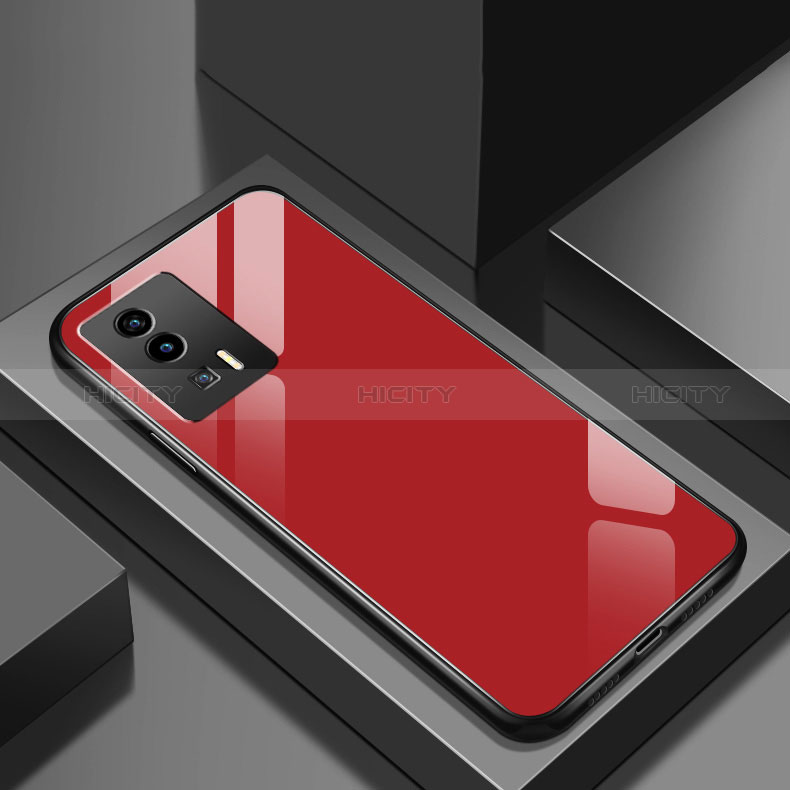 Silikon Schutzhülle Rahmen Tasche Hülle Spiegel für Xiaomi Redmi K60 Pro 5G Rot