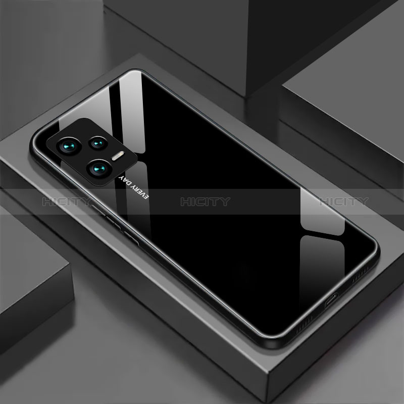 Silikon Schutzhülle Rahmen Tasche Hülle Spiegel für Xiaomi Redmi Note 12 Explorer Schwarz Plus