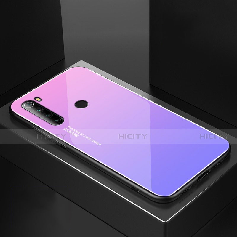 Silikon Schutzhülle Rahmen Tasche Hülle Spiegel für Xiaomi Redmi Note 8T Violett