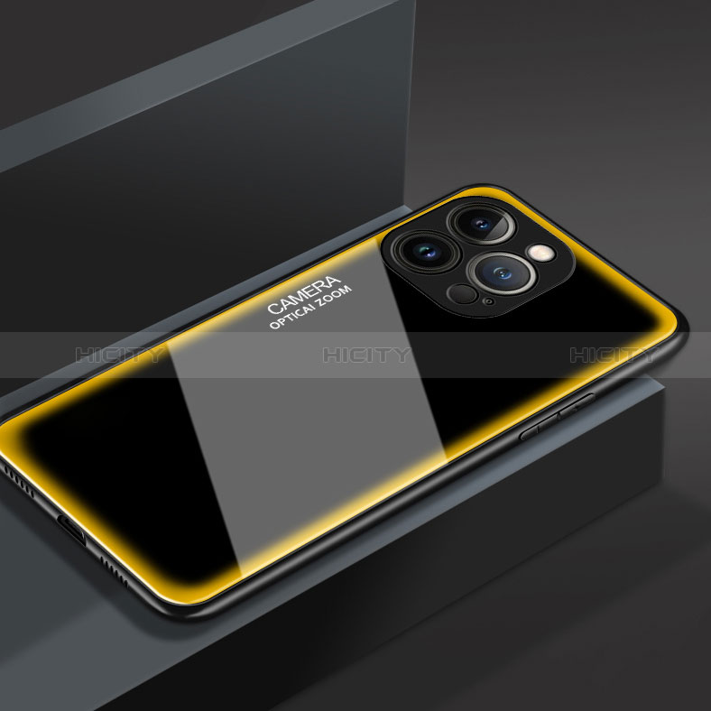Silikon Schutzhülle Rahmen Tasche Hülle Spiegel M01 für Apple iPhone 14 Pro Max