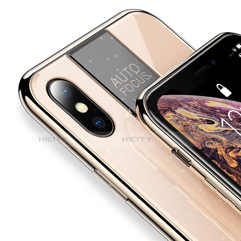 Silikon Schutzhülle Rahmen Tasche Hülle Spiegel M01 für Apple iPhone Xs Max groß