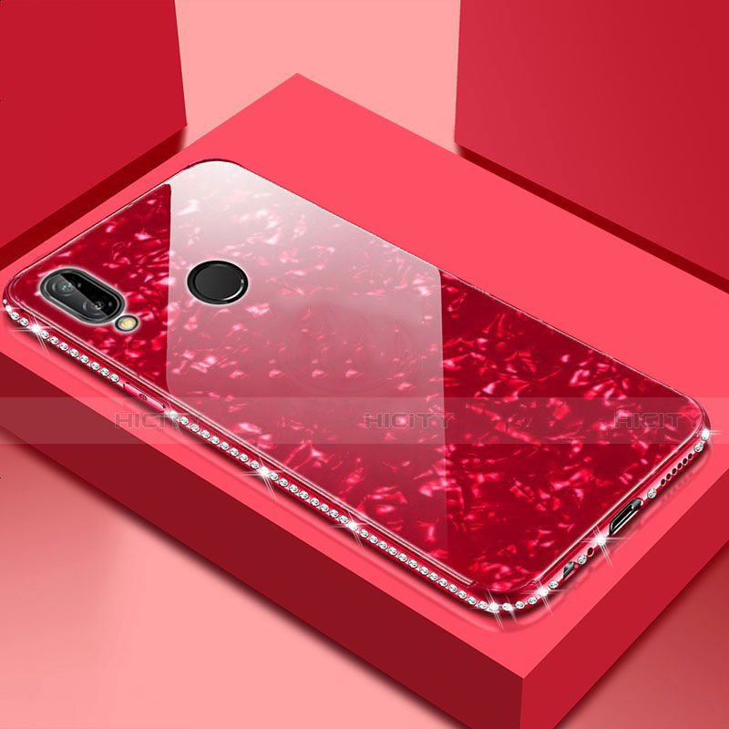 Silikon Schutzhülle Rahmen Tasche Hülle Spiegel M01 für Huawei Honor V10 Lite Rot