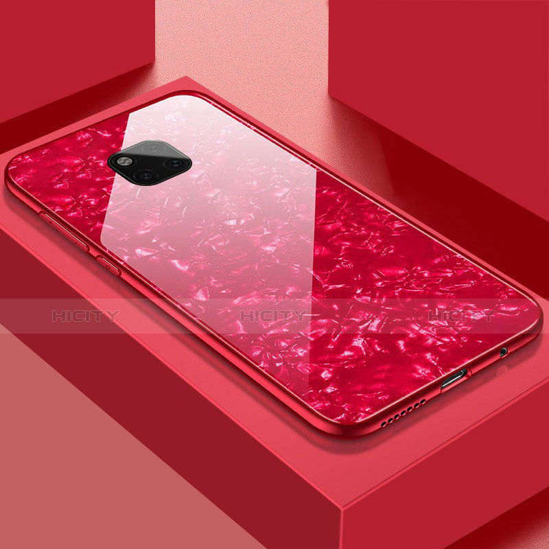 Silikon Schutzhülle Rahmen Tasche Hülle Spiegel M01 für Huawei Mate 20 Pro Rot