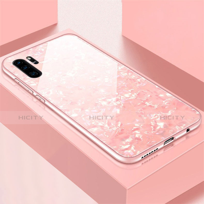 Silikon Schutzhülle Rahmen Tasche Hülle Spiegel M01 für Huawei P30 Pro New Edition Rosa