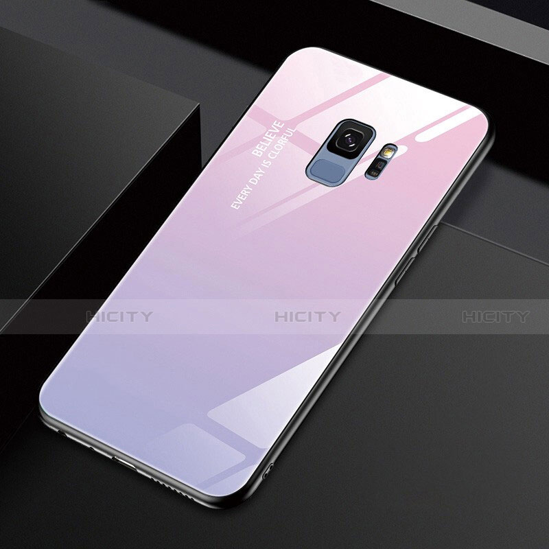 Silikon Schutzhülle Rahmen Tasche Hülle Spiegel M01 für Samsung Galaxy S9 Rosa