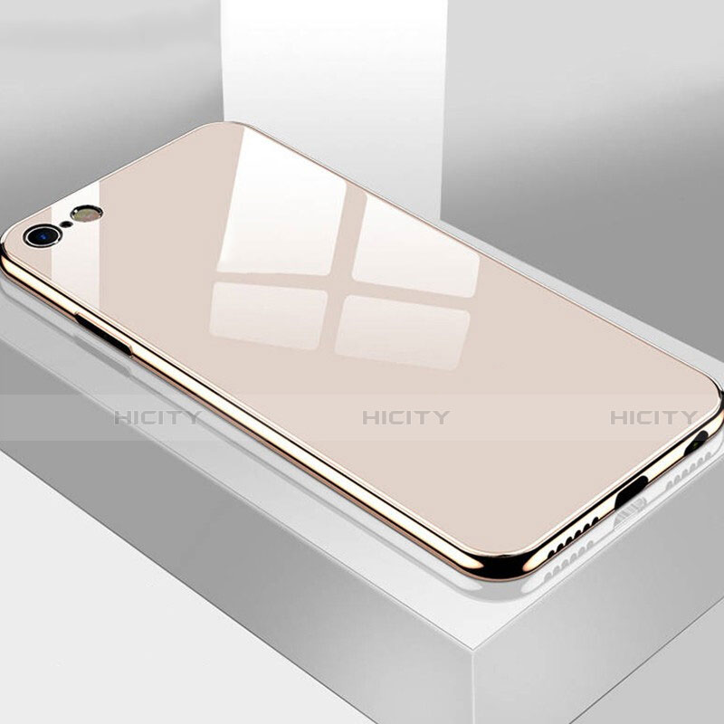 Silikon Schutzhülle Rahmen Tasche Hülle Spiegel M02 für Apple iPhone 6 Plus Gold