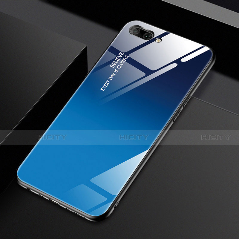 Silikon Schutzhülle Rahmen Tasche Hülle Spiegel M02 für Oppo AX5 Blau Plus