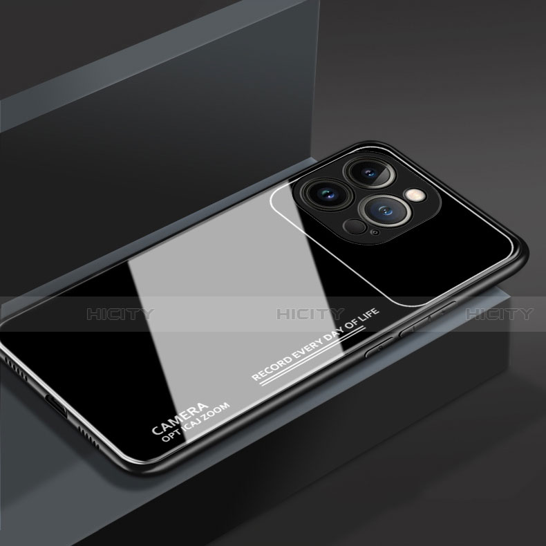 Silikon Schutzhülle Rahmen Tasche Hülle Spiegel M03 für Apple iPhone 13 Pro Max groß