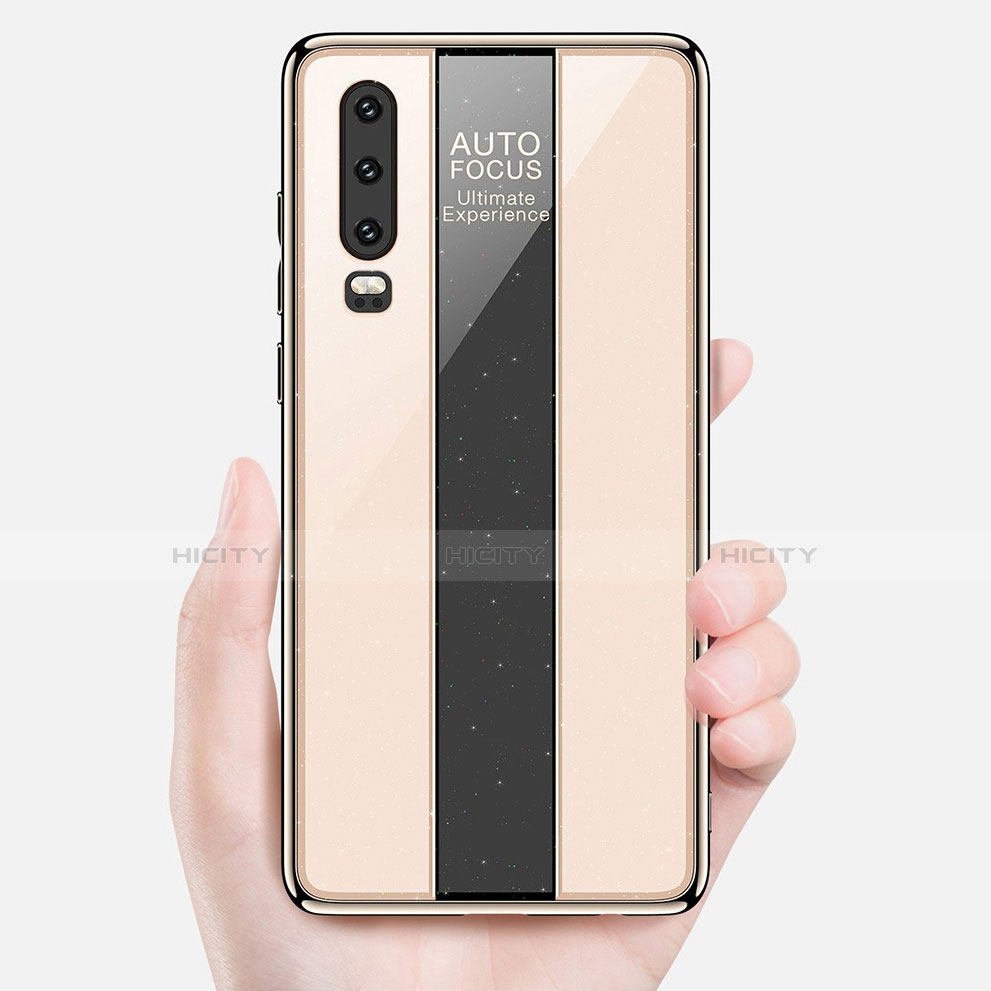 Silikon Schutzhülle Rahmen Tasche Hülle Spiegel M04 für Huawei P30 Gold