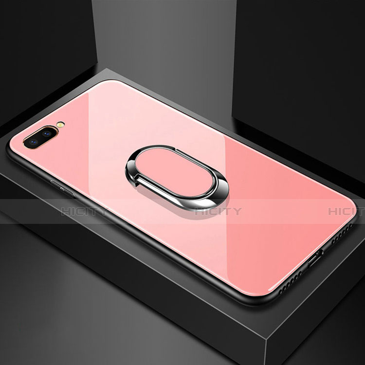 Silikon Schutzhülle Rahmen Tasche Hülle Spiegel mit Magnetisch Fingerring Ständer A01 für Oppo A12e groß