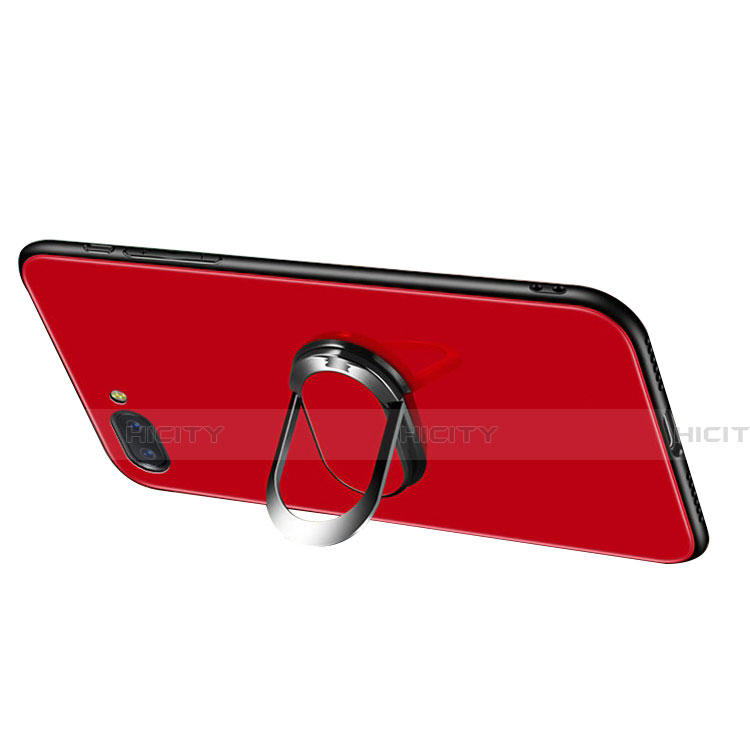 Silikon Schutzhülle Rahmen Tasche Hülle Spiegel mit Magnetisch Fingerring Ständer A01 für Oppo A12e