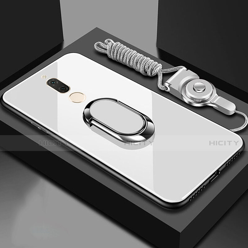 Silikon Schutzhülle Rahmen Tasche Hülle Spiegel mit Magnetisch Fingerring Ständer für Huawei Mate 10 Lite