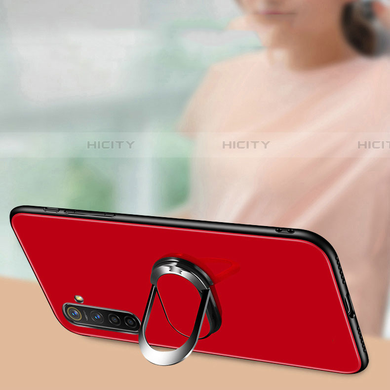 Silikon Schutzhülle Rahmen Tasche Hülle Spiegel mit Magnetisch Fingerring Ständer für Realme X2