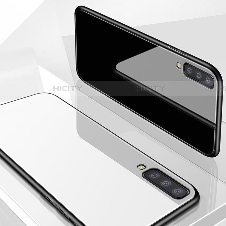 Silikon Schutzhülle Rahmen Tasche Hülle Spiegel mit Magnetisch Fingerring Ständer für Samsung Galaxy A70S