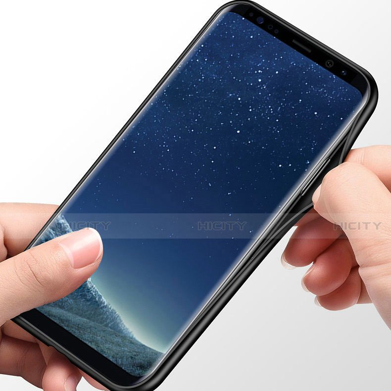 Silikon Schutzhülle Rahmen Tasche Hülle Spiegel mit Magnetisch Fingerring Ständer für Samsung Galaxy S8