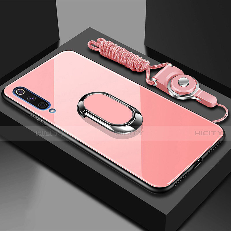 Silikon Schutzhülle Rahmen Tasche Hülle Spiegel mit Magnetisch Fingerring Ständer für Xiaomi CC9e Rosegold Plus