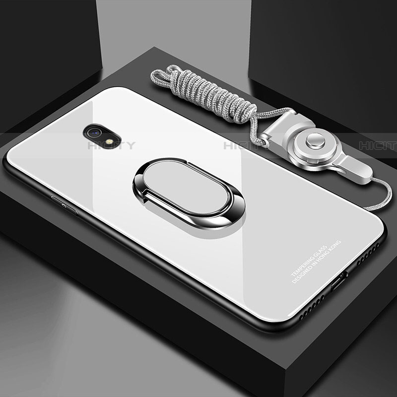 Silikon Schutzhülle Rahmen Tasche Hülle Spiegel mit Magnetisch Fingerring Ständer für Xiaomi Redmi 8A