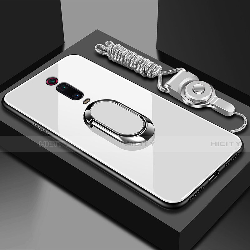 Silikon Schutzhülle Rahmen Tasche Hülle Spiegel mit Magnetisch Fingerring Ständer T01 für Xiaomi Redmi K20 Pro
