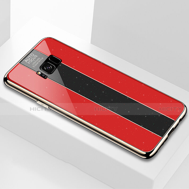 Silikon Schutzhülle Rahmen Tasche Hülle Spiegel S01 für Samsung Galaxy S8 Rot