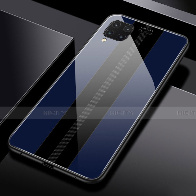 Silikon Schutzhülle Rahmen Tasche Hülle Spiegel T01 für Huawei Nova 6 SE Blau