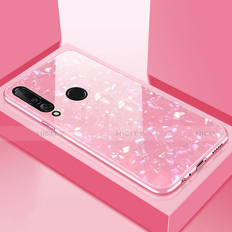 Silikon Schutzhülle Rahmen Tasche Hülle Spiegel T01 für Huawei P30 Lite New Edition Rosa