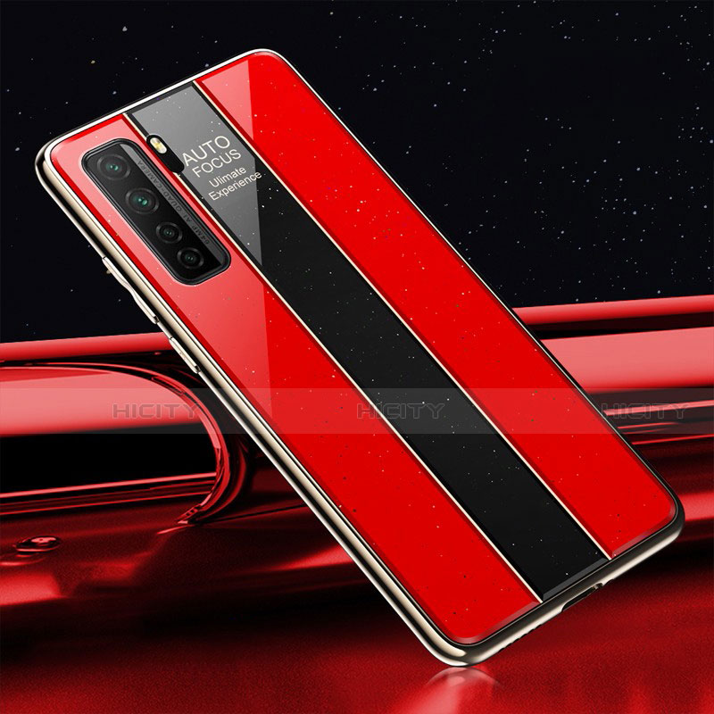 Silikon Schutzhülle Rahmen Tasche Hülle Spiegel T01 für Huawei P40 Lite 5G Rot