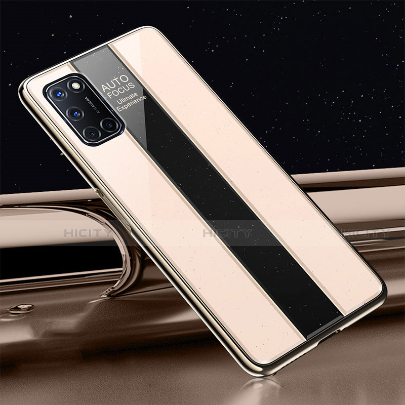 Silikon Schutzhülle Rahmen Tasche Hülle Spiegel T01 für Oppo A92 Gold