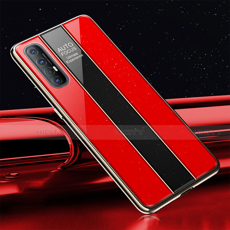 Silikon Schutzhülle Rahmen Tasche Hülle Spiegel T01 für Oppo Find X2 Neo Rot