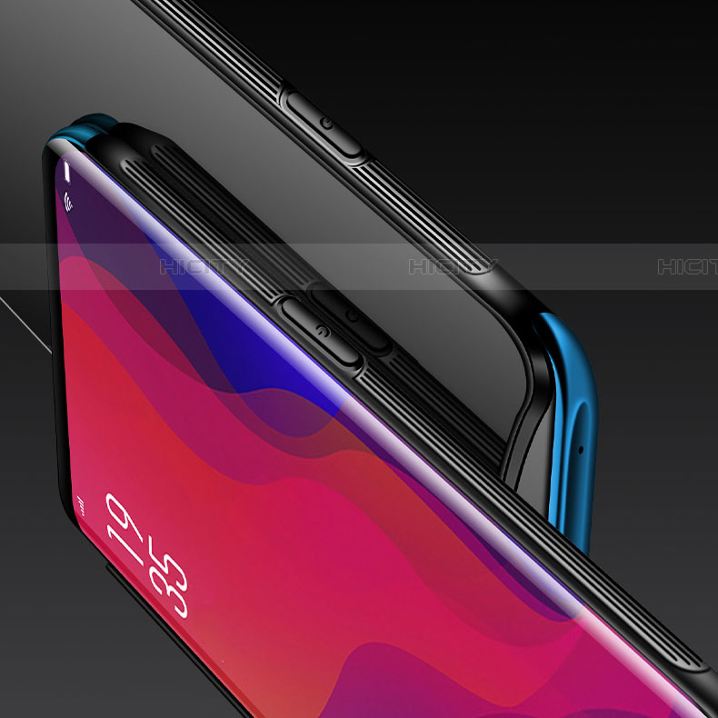 Silikon Schutzhülle Rahmen Tasche Hülle Spiegel T02 für Oppo Find X