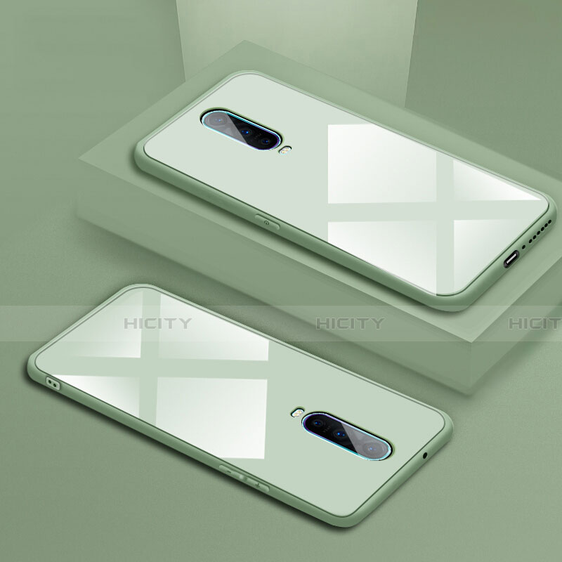 Silikon Schutzhülle Rahmen Tasche Hülle Spiegel T02 für Oppo R17 Pro Grün