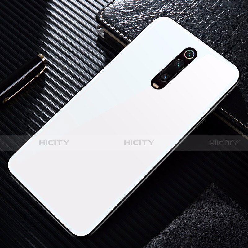 Silikon Schutzhülle Rahmen Tasche Hülle Spiegel T02 für Xiaomi Mi 9T Weiß