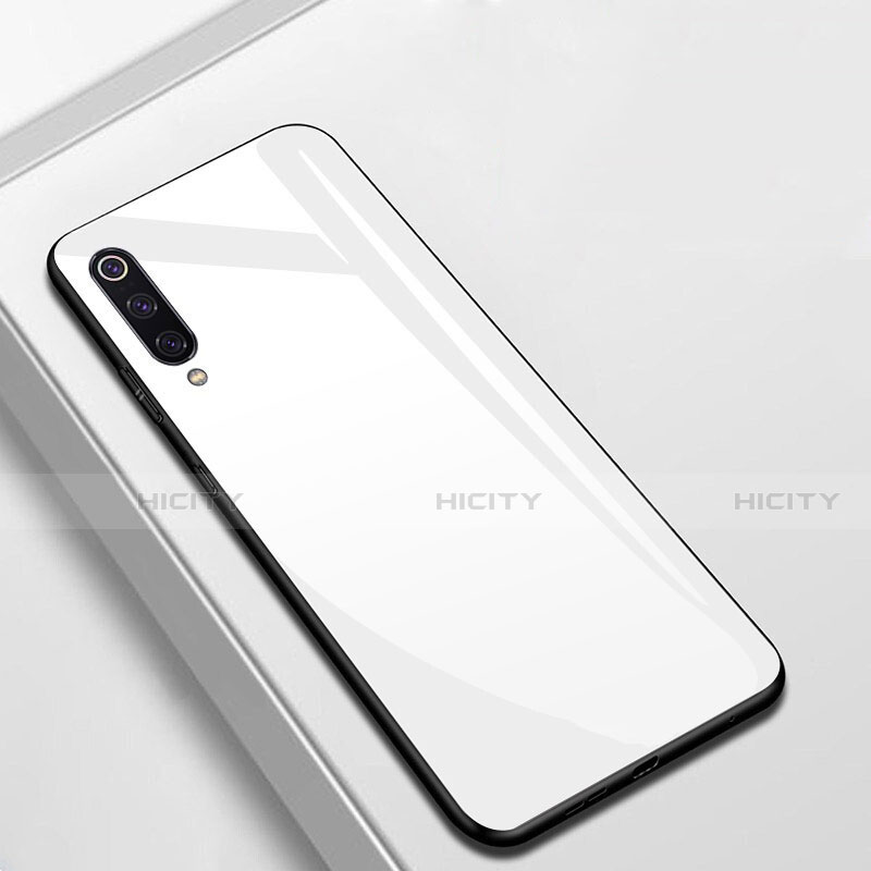 Silikon Schutzhülle Rahmen Tasche Hülle Spiegel T02 für Xiaomi Mi A3 Weiß