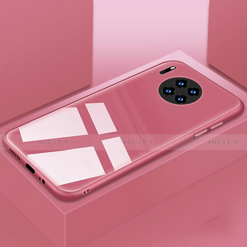 Silikon Schutzhülle Rahmen Tasche Hülle Spiegel T03 für Huawei Mate 30 Pro Rosa