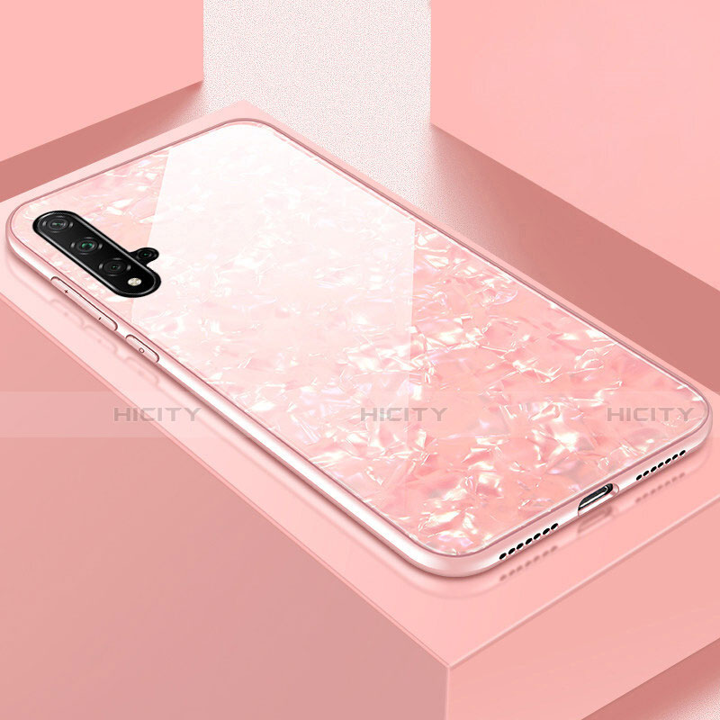 Silikon Schutzhülle Rahmen Tasche Hülle Spiegel T03 für Huawei Nova 5 Pro Rosa