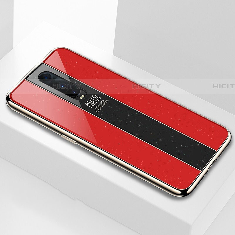 Silikon Schutzhülle Rahmen Tasche Hülle Spiegel T03 für Oppo RX17 Pro Rot