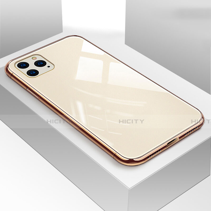 Silikon Schutzhülle Rahmen Tasche Hülle Spiegel T05 für Apple iPhone 11 Pro Gold