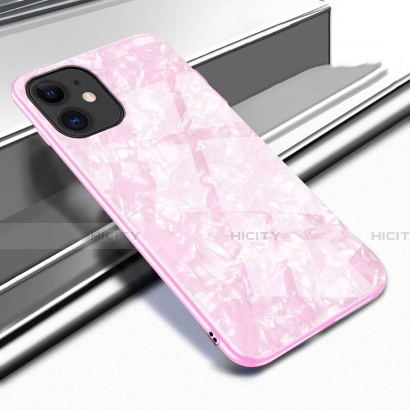 Silikon Schutzhülle Rahmen Tasche Hülle Spiegel T05 für Apple iPhone 11 Rosa Plus