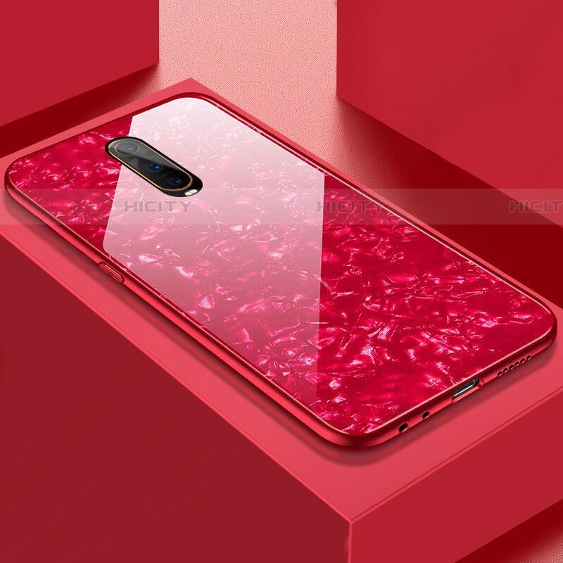 Silikon Schutzhülle Rahmen Tasche Hülle Spiegel T05 für Oppo RX17 Pro Rot