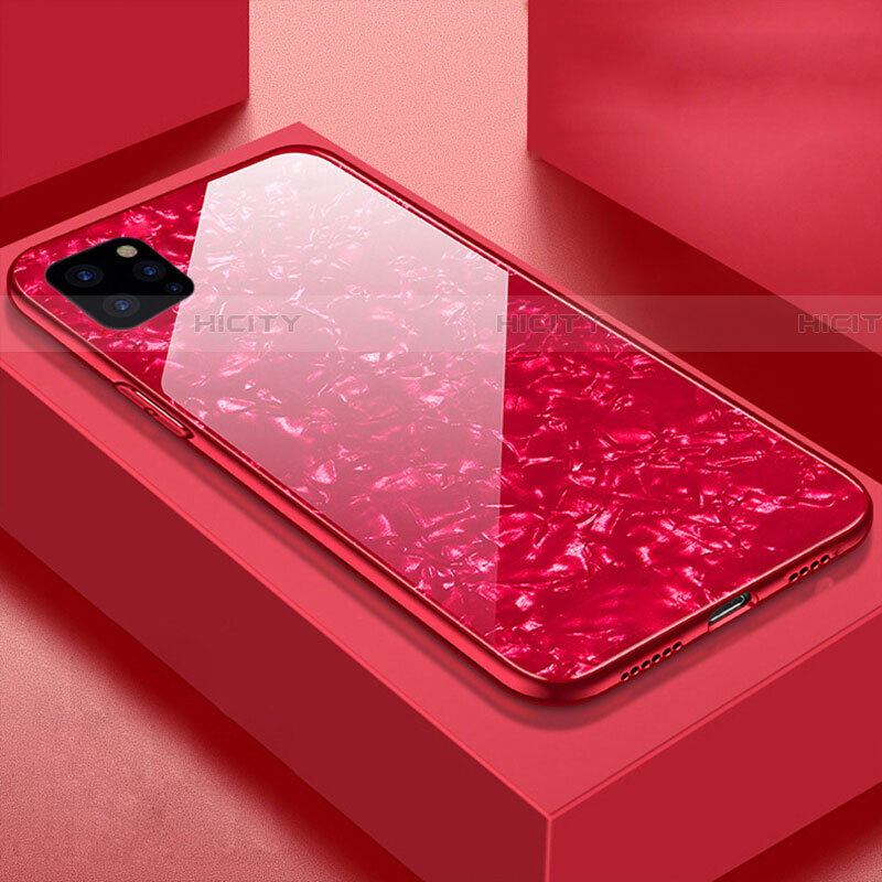 Silikon Schutzhülle Rahmen Tasche Hülle Spiegel T06 für Apple iPhone 11 Pro Max Rot