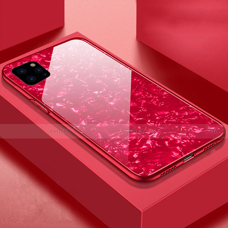 Silikon Schutzhülle Rahmen Tasche Hülle Spiegel T06 für Apple iPhone 11 Pro Rot