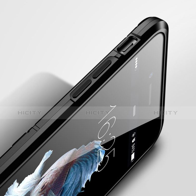 Silikon Schutzhülle Stand Tasche Durchsichtig Transparent Matt für Apple iPhone 6 Schwarz