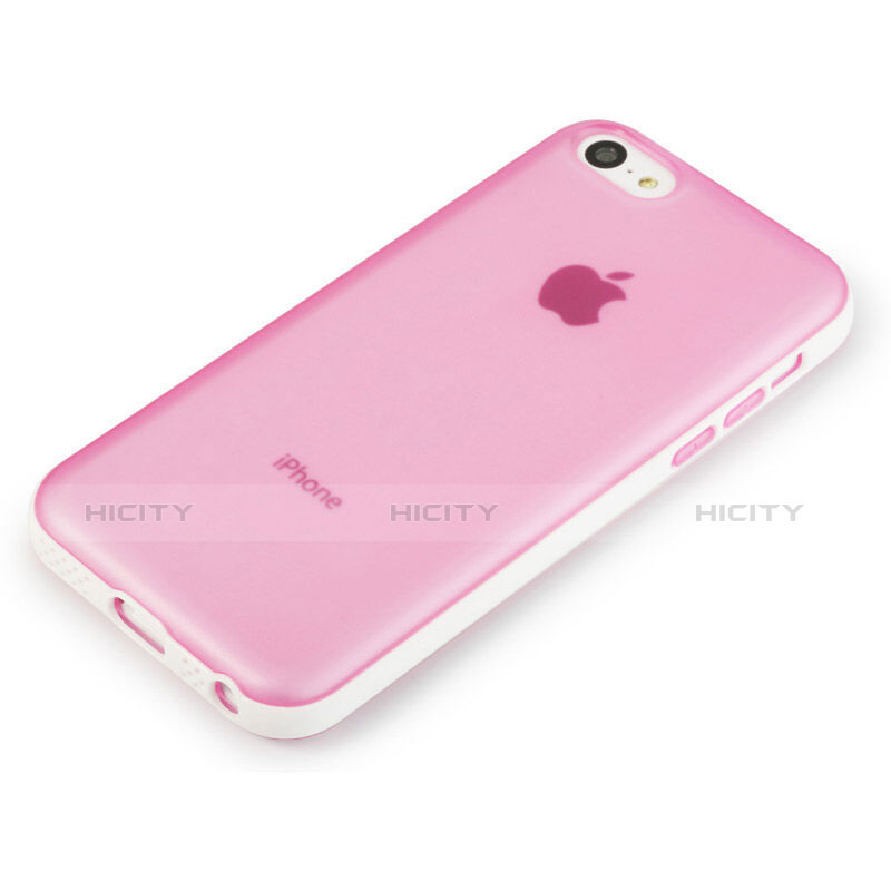 Silikon Schutzhülle Transparent Tasche Matt für Apple iPhone 5C Rosa