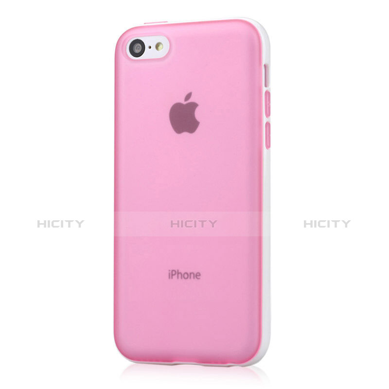 Silikon Schutzhülle Transparent Tasche Matt für Apple iPhone 5C Rosa