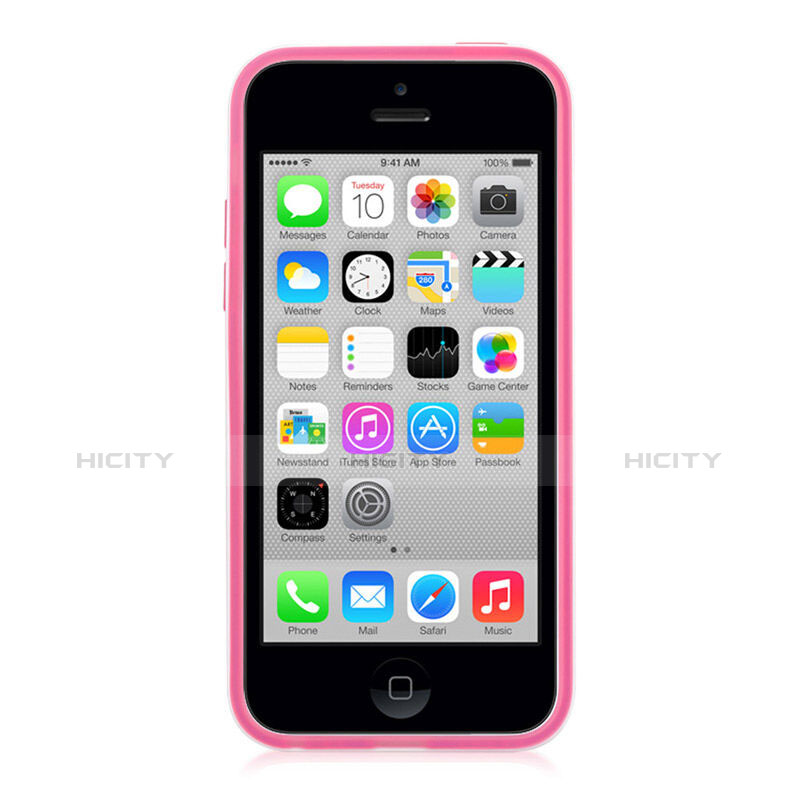 Silikon Schutzhülle Transparent Tasche Matt für Apple iPhone 5C Rosa