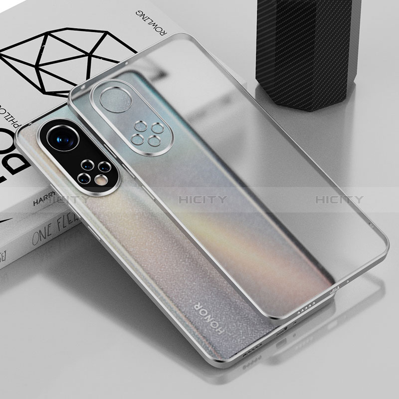 Silikon Schutzhülle Ultra Dünn Flexible Tasche Durchsichtig Transparent AN1 für Huawei Honor 50 5G Silber