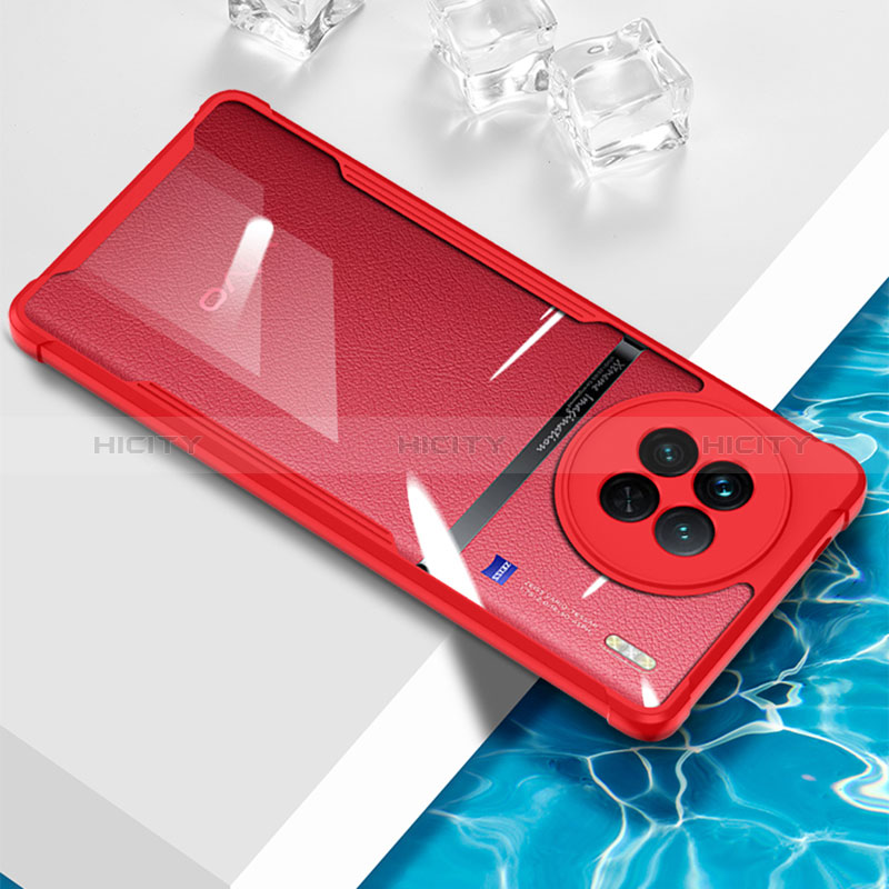 Silikon Schutzhülle Ultra Dünn Flexible Tasche Durchsichtig Transparent BH1 für Vivo X90 5G Rot