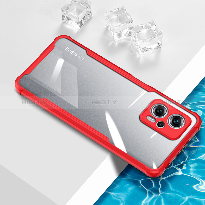 Silikon Schutzhülle Ultra Dünn Flexible Tasche Durchsichtig Transparent BH1 für Xiaomi Poco X4 GT 5G Rot Plus