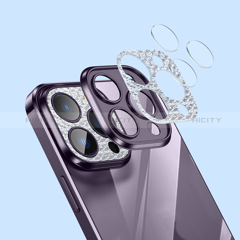 Silikon Schutzhülle Ultra Dünn Flexible Tasche Durchsichtig Transparent Bling-Bling LD2 für Apple iPhone 13 Pro Max groß